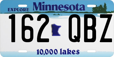 MN license plate 162QBZ