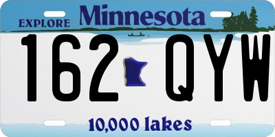 MN license plate 162QYW