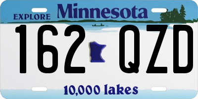 MN license plate 162QZD