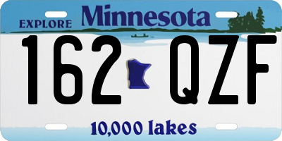 MN license plate 162QZF