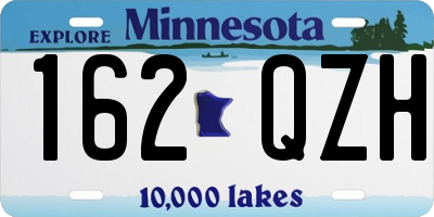 MN license plate 162QZH