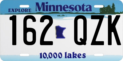 MN license plate 162QZK