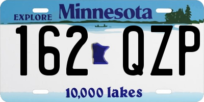 MN license plate 162QZP