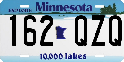 MN license plate 162QZQ