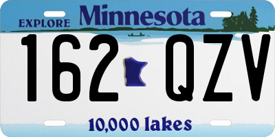 MN license plate 162QZV