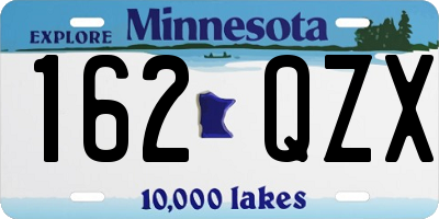 MN license plate 162QZX