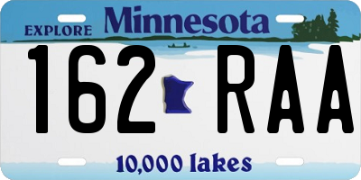 MN license plate 162RAA