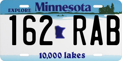 MN license plate 162RAB