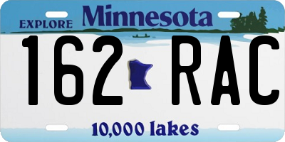 MN license plate 162RAC