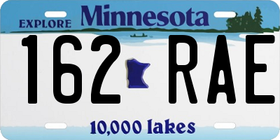 MN license plate 162RAE