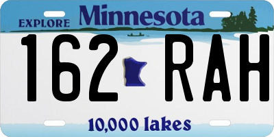 MN license plate 162RAH