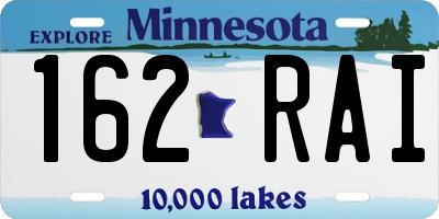 MN license plate 162RAI