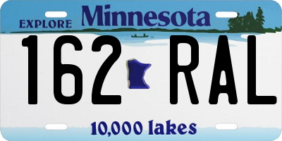 MN license plate 162RAL