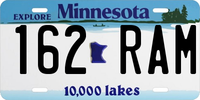 MN license plate 162RAM