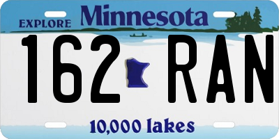 MN license plate 162RAN