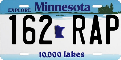 MN license plate 162RAP