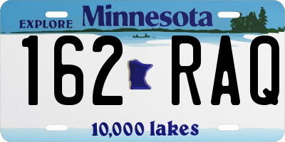 MN license plate 162RAQ