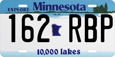 MN license plate 162RBP