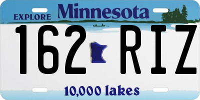 MN license plate 162RIZ