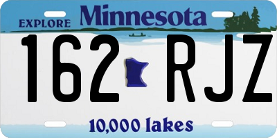 MN license plate 162RJZ