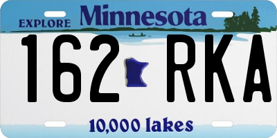 MN license plate 162RKA