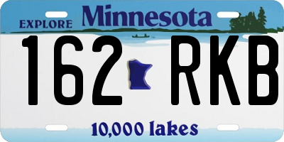 MN license plate 162RKB