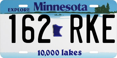MN license plate 162RKE