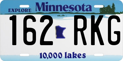 MN license plate 162RKG