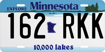 MN license plate 162RKK