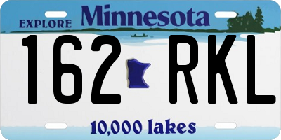 MN license plate 162RKL