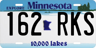 MN license plate 162RKS
