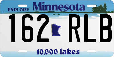 MN license plate 162RLB