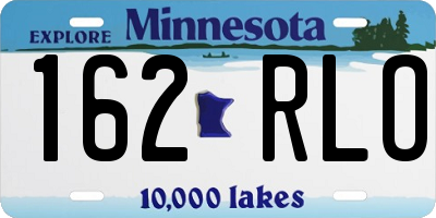 MN license plate 162RLO