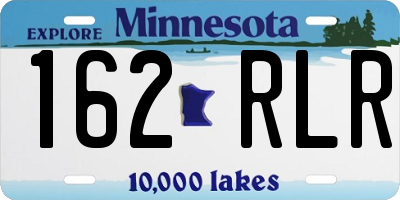 MN license plate 162RLR