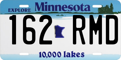MN license plate 162RMD