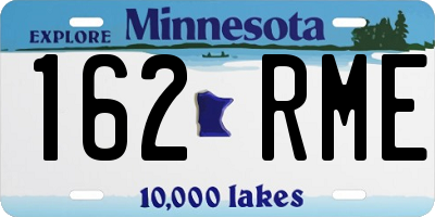 MN license plate 162RME