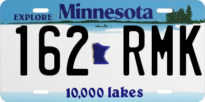 MN license plate 162RMK