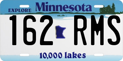 MN license plate 162RMS