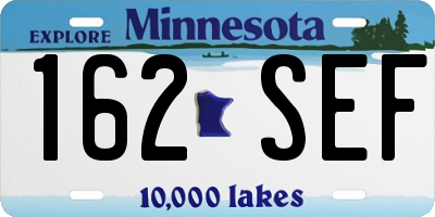 MN license plate 162SEF