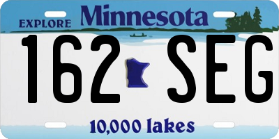 MN license plate 162SEG