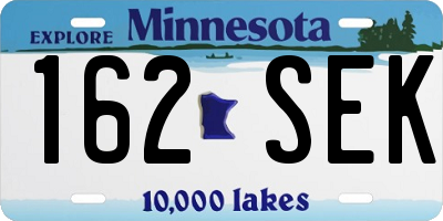 MN license plate 162SEK