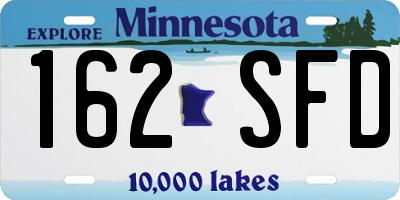 MN license plate 162SFD