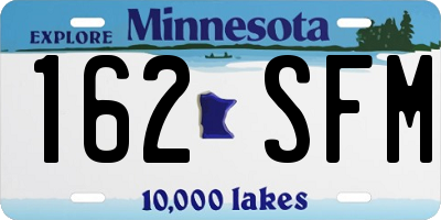 MN license plate 162SFM
