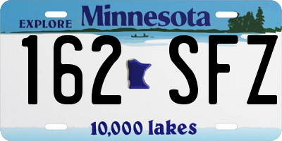 MN license plate 162SFZ