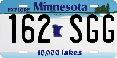 MN license plate 162SGG