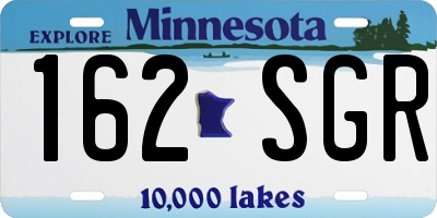 MN license plate 162SGR