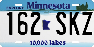 MN license plate 162SKZ