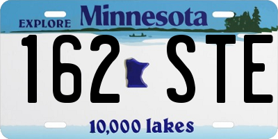 MN license plate 162STE