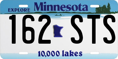 MN license plate 162STS