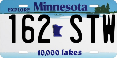 MN license plate 162STW